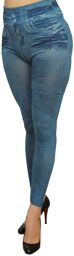 Legging bleu effet jean usé Bleu