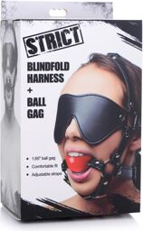 Harnais ajustable avec bandeau sur les yeux et bâillon-boule