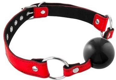 Bâillon Rouge Premium Ajustable en Cuir Véritable