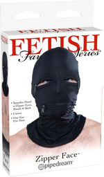 Masque zippé en tissu extensible pour jeux fétichistes
