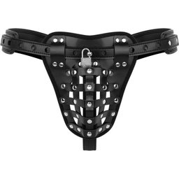 - Jockstrap avec Cage de Chasteté - Noir