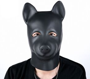 Cagoule en latex Sweety Bear Noire