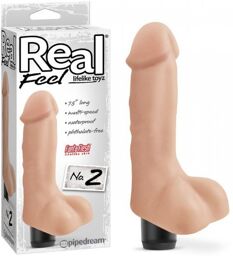 Vibromasseur réaliste avec testicules Real Feel 2 - 19 cm