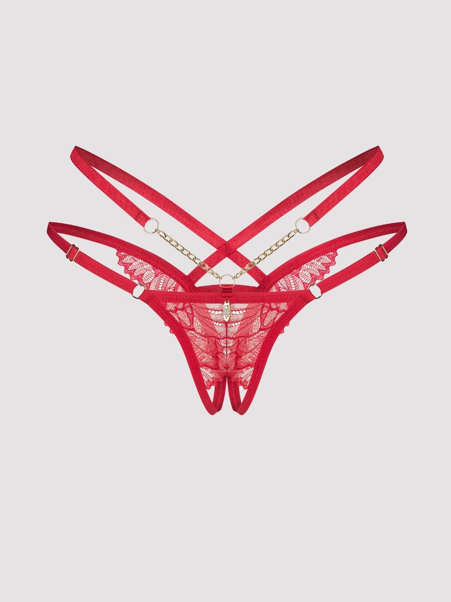 String ouvert Matildea rouge S/M