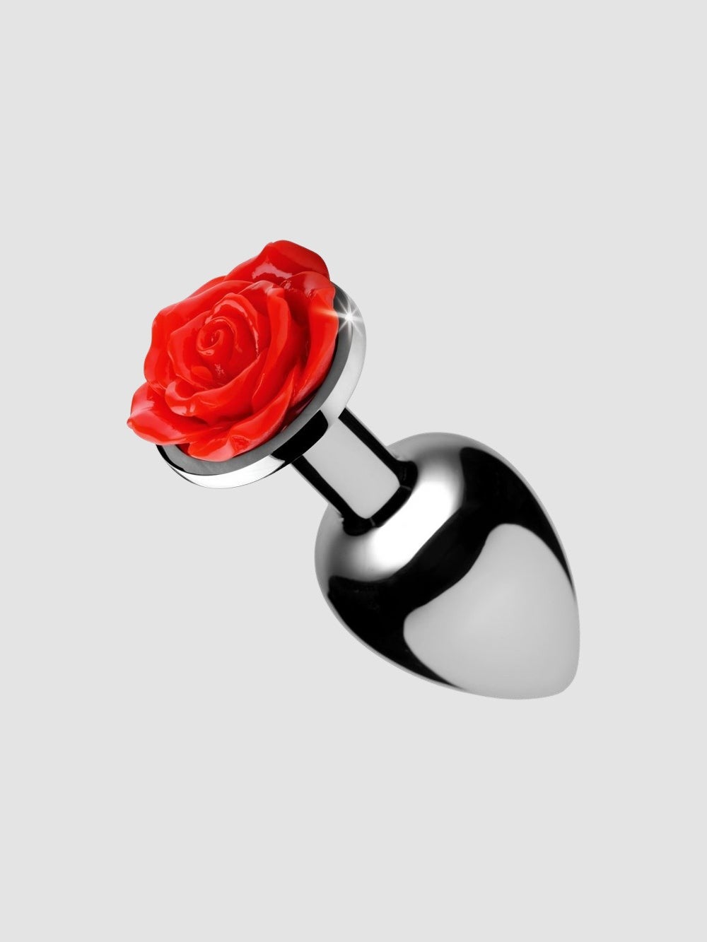 Plug Anal Métal Bijou Red Rose Small