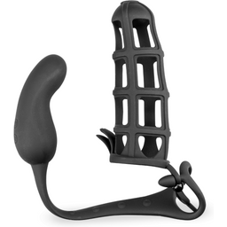 Vibromasseur anal Cage à pénis anneau stimulateur prostate vibrant -