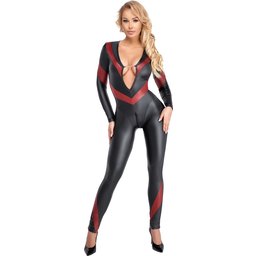 Cottelli PARTY Combinaison Catsuit Noire et Rouge
