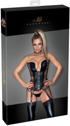 Basque Sensuel en Wet Look Noir