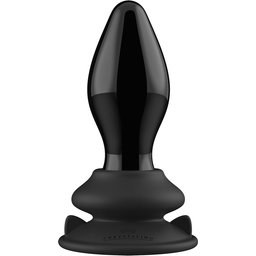 Plug Anal Vibrant Stretchy en Verre Noir