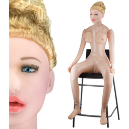 Poupée gonflable assise bouclée blonde Marylin