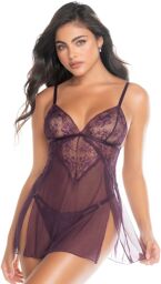 Nuisette couleur mûre et string assorti Mûre