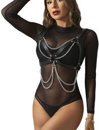 soutien-gorge harnais avec chaînes
