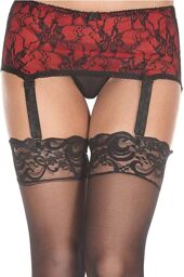 Porte-jarretelles rouge bandeau ceinture avec jarretelles réglables et dentelle noire Rouge