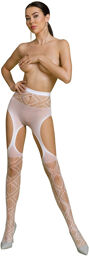 Collants effet ligas blancs Blanc