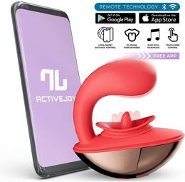 Rondy - Vibromasseur clitoridien et langue léchante avec application - Rouge