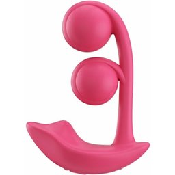 - Melody-Capteur de Pression Contrôlé par App Vibrateur à Boules Doubles Clitoris et Point G Magenta