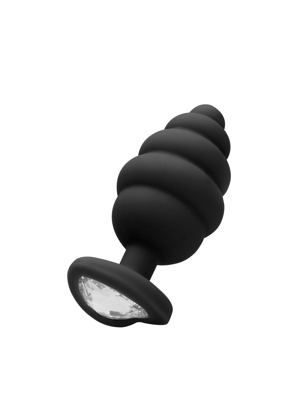 Plug Anal Bijou Large Ribbed Diamond Heart