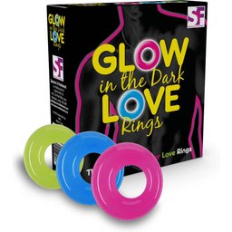 Pack 3 Anneaux Phosphorescents Love Rings