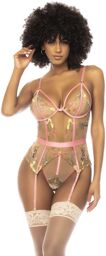 Body guépière avec dentelle brodée florale Sydney Rose