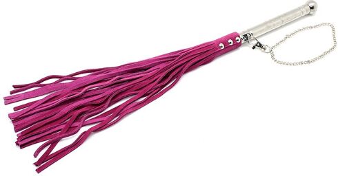 Fouet cuir 52 cm rose