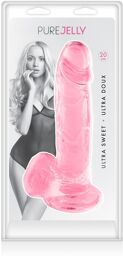 Gode jelly rose ventouse taille L 20cm