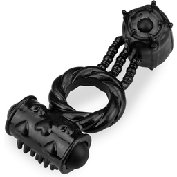 Anneau pénis ring vibrant double stimulation - Cockring penien pour homme et couple - Noir