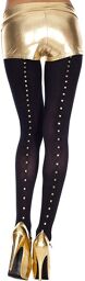 Collant noir opaque doré sur l'arrière - MH37001BLK Noir