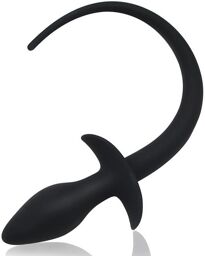 Plug Queue de chien silicone 7.5 x 3.1cm Noir