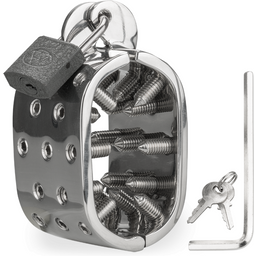 Ballstretcher avec piques et cadenas Hard Lesson