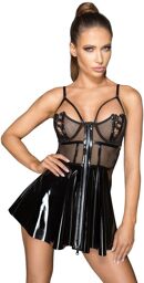 Robe Bi matières Vinyle Noir