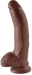 Gode avec Testicules 22,9 cm King Cock Chair marron