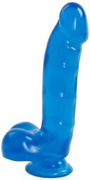 Gode Ventouse avec Testicules Jelly Jewels Bleu