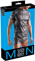 T-shirt à manches courtes avec design métallique mystique Noir