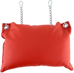 Coussin en cuir 23 x 32cm + Chaînes Rouge