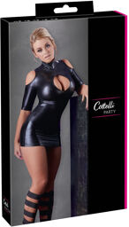 Robe épaules dénudées noire avec découpe sexy Noir