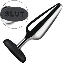 - Plug anal en métal et silicone Butt Slut - Argent