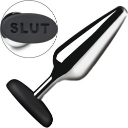 - Plug anal en métal et silicone Butt Slut - Argent