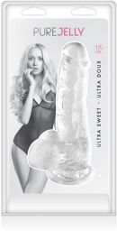 Gode jelly transparent ventouse taille M 17.5cm