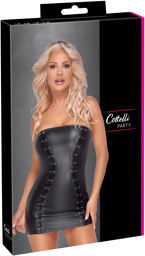 Robe bustier courte avec œillets métalliques dorés rose Noir