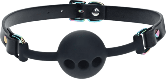 Bâillon Boule à Trous en Silicone - Collection Venice - Noir