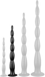 Gode long Scale Beads M 40 x 4cm Noir
