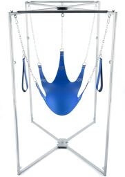 Kit Sling Cuir 5 Points Bleu Armature Grise