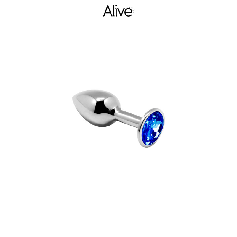Plug métal bijou bleu S
