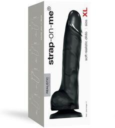 Soft Réaliste Dildo Noir Taille XL