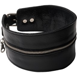 Leather Collier à Col Montant et Fermeture Éclair