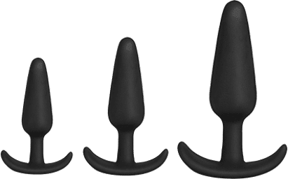 Kit Plugs Anal - 3 Pièces Silicone - Noir