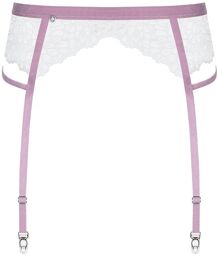 Lilyanne Porte Jarretelles white Blanc/Lilas