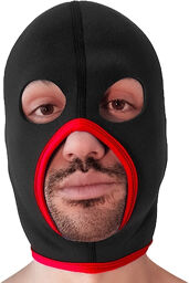 Cagoule Eyes Face Noire-Rouge