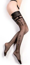 Bas autofixants Fantasy Hold-Up (30 deniers) - Noir
