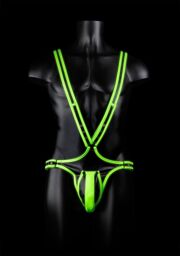 Full Body Homme Harnais - Neon Green/Black